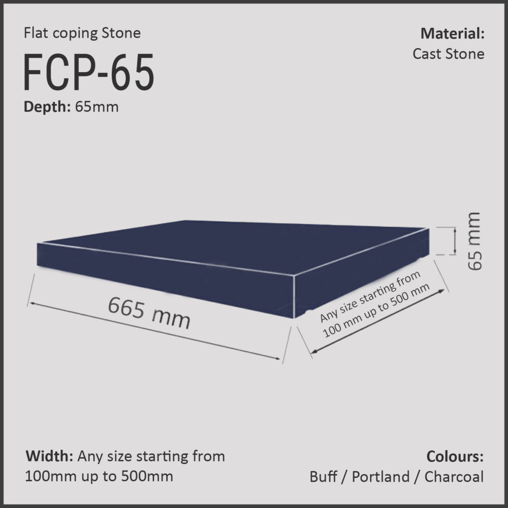 Flat Wall Copings – 665mm Length / 65mm Height - Image 4