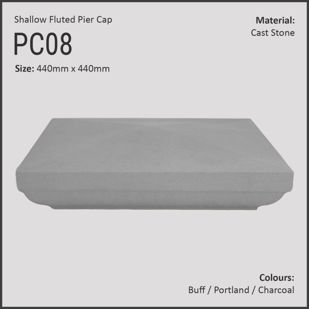 Slimline Fluted Pier Caps - 440mm x 440mm - Image 3