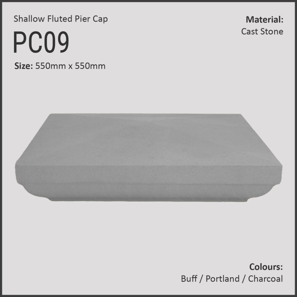 Slimline Fluted Pier Caps - 550mm x 550mm - Image 3