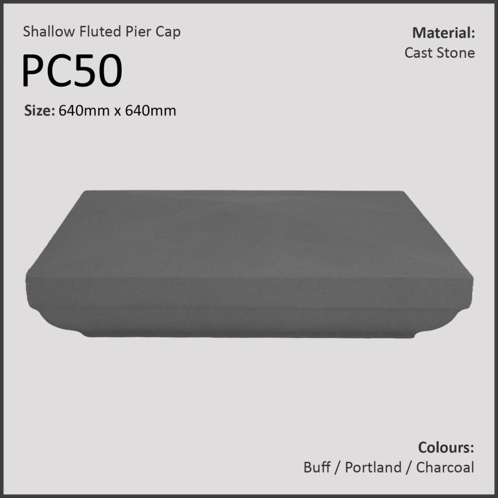 Slimline Fluted Pier Caps - 640mm x 640mm - Image 4